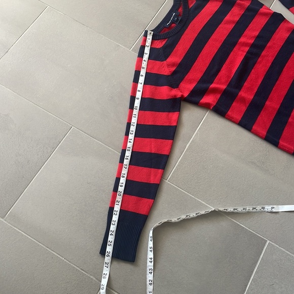 French Connection striped navy & red pullover sweater - Picture 13 of 17